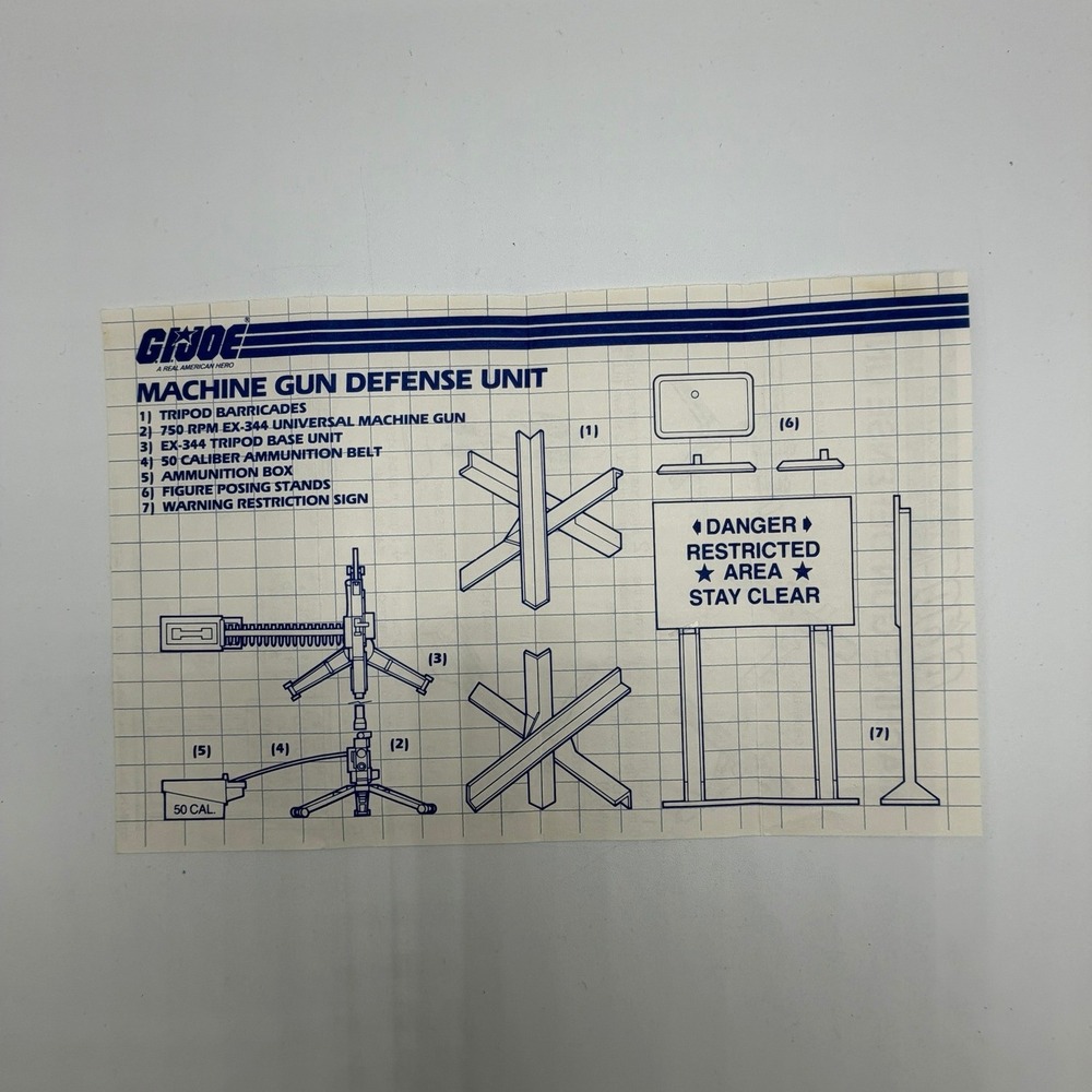 Vintage 1984 GI Joe Machine Gun Defense Unit Instructions Manual 6651/6128 ASST